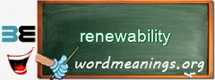 WordMeaning blackboard for renewability